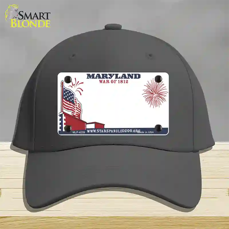 Maryland State Novelty License Plate Hat Cotton / Charcoal