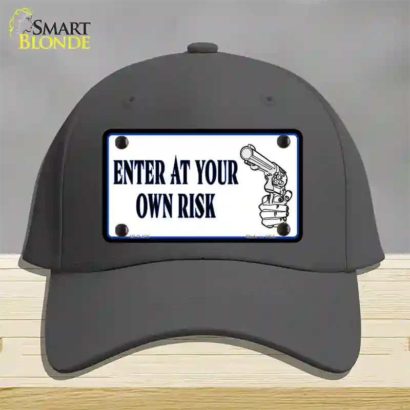 Enter At Own Risk Novelty License Plate Hat Cotton / Charcoal