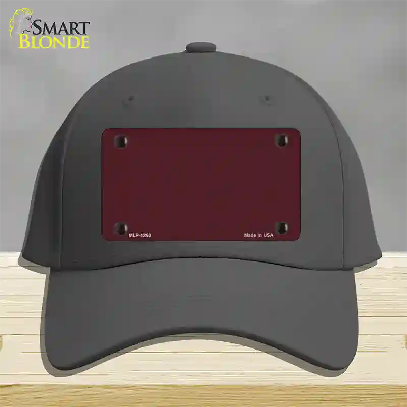 Burgundy Novelty License Plate Hat Cotton / Charcoal