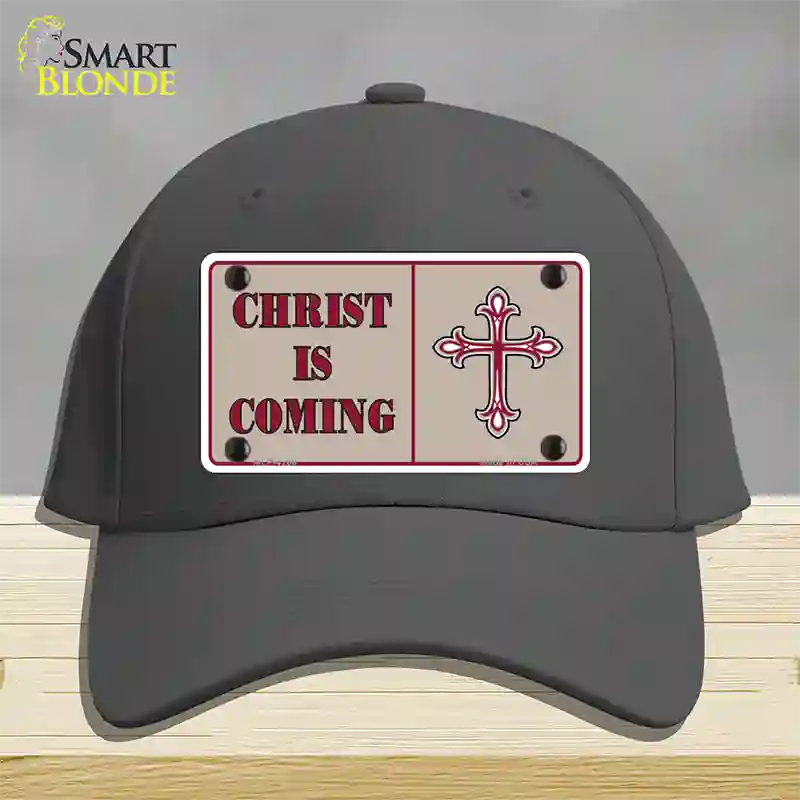 Christ Is Coming Novelty License Plate Hat Cotton / Charcoal