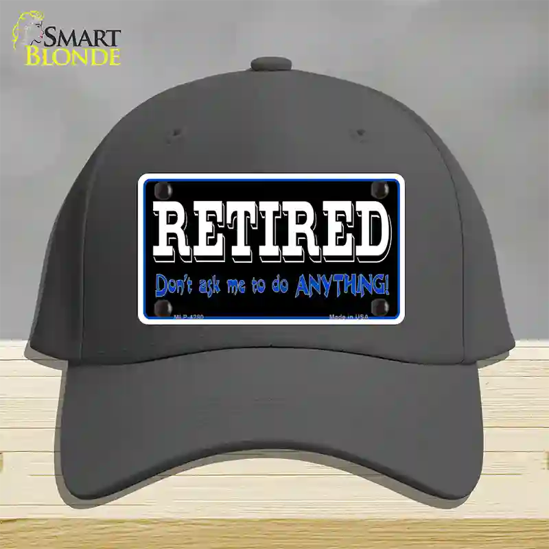 Retired Dont Ask Novelty License Plate Hat Cotton / Charcoal