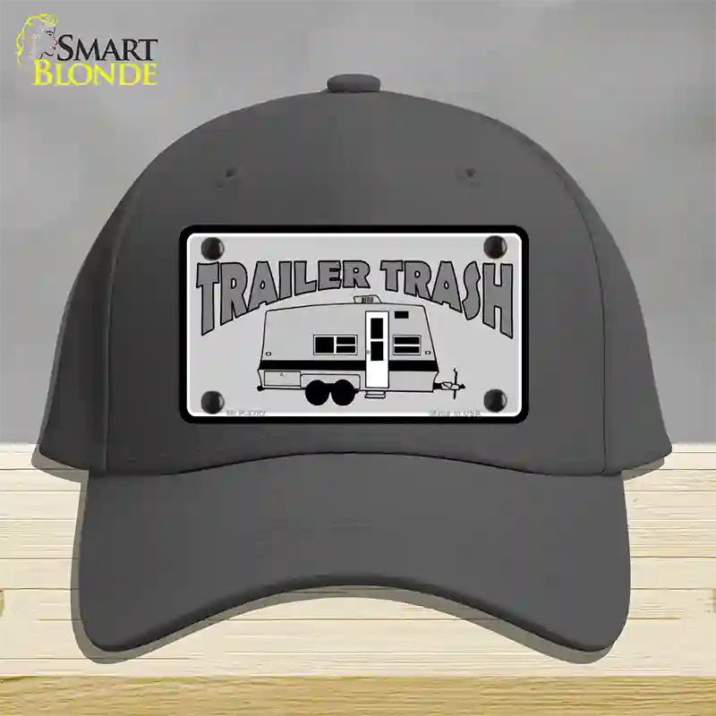 Trailer Trash Novelty License Plate Hat Cotton / Charcoal