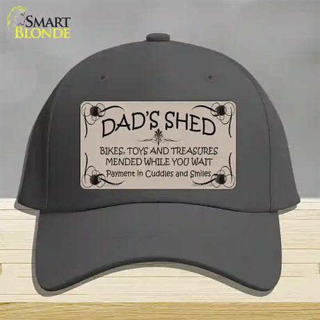 Dads Shed Novelty License Plate Hat Cotton / Charcoal