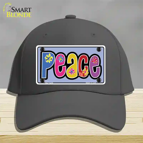 Peace And Flowers Novelty License Plate Hat Cotton / Charcoal