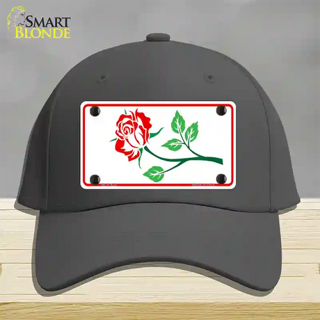 Rose Design White Novelty License Plate Hat Cotton / Charcoal