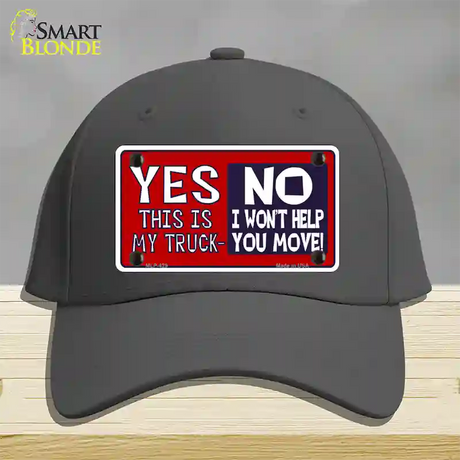 Yes This Is My Truck Novelty License Plate Hat Cotton / Charcoal