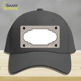 Tan White Quatrefoil Center Scallop Novelty License Plate Hat Cotton / Charcoal