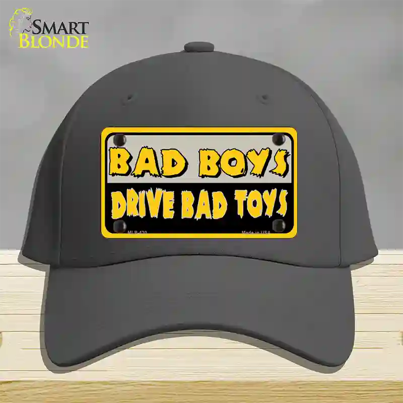 Bad Boys Drive Bad Toys Novelty License Plate Hat Cotton / Charcoal