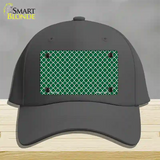 Green White Quatrefoil Novelty License Plate Hat Cotton / Charcoal