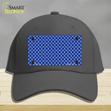 Blue White Quatrefoil Novelty License Plate Hat Cotton / Charcoal