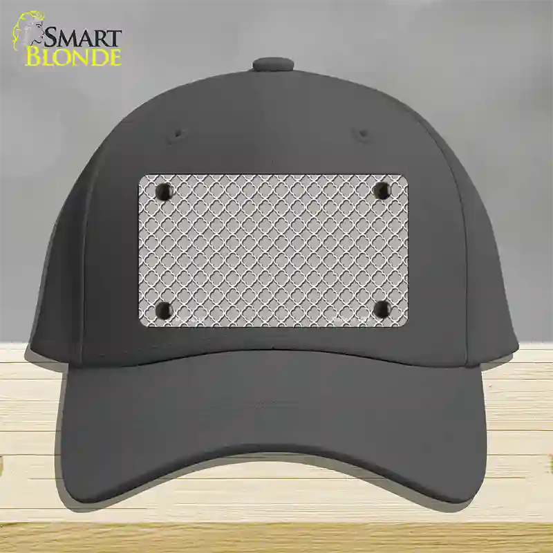 Grey White Quatrefoil Novelty License Plate Hat Cotton / Charcoal