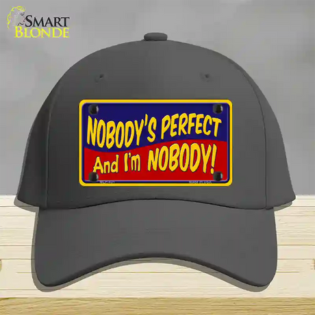 Nobodys Perfect Novelty License Plate Hat Cotton / Charcoal