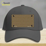 Brown White Quatrefoil Novelty License Plate Hat Cotton / Charcoal