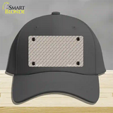Tan White Quatrefoil Novelty License Plate Hat Cotton / Charcoal