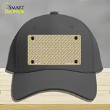 Gold White Quatrefoil Novelty License Plate Hat Cotton / Charcoal