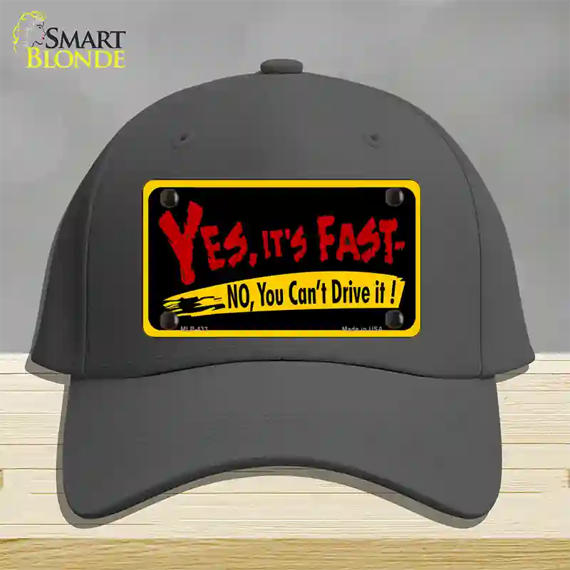 Yes Its Fast Novelty License Plate Hat Cotton / Charcoal