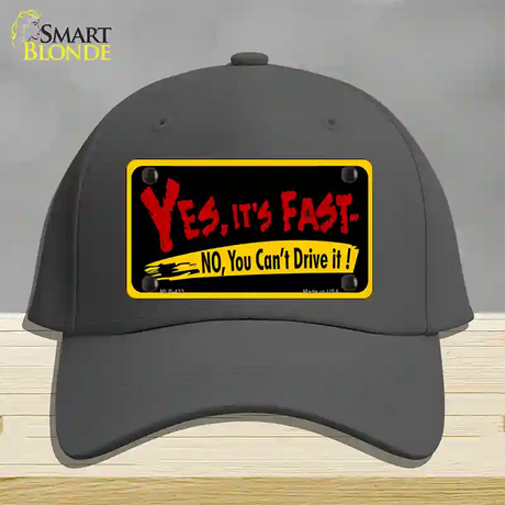 Yes Its Fast Novelty License Plate Hat Cotton / Charcoal