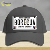 Boricua Puerto Rico Novelty License Plate Hat Cotton / Charcoal