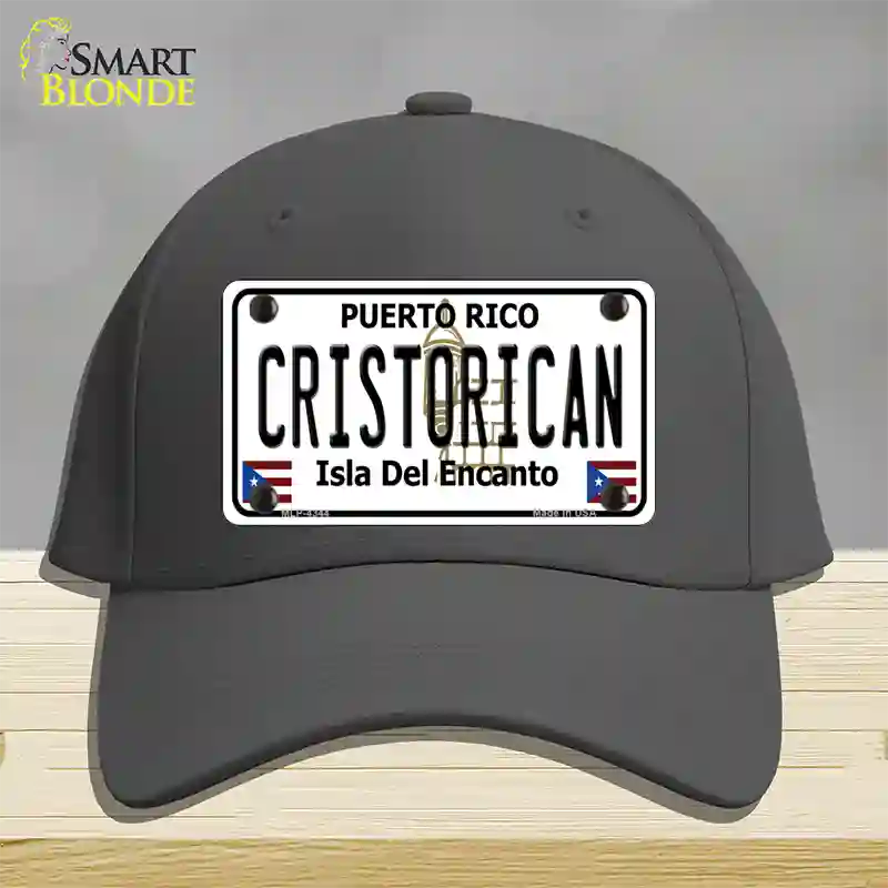 Cristorican Puerto Rico Novelty License Plate Hat Cotton / Charcoal