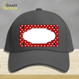 Scallop Red White Polka Dot Novelty License Plate Hat Cotton / Charcoal