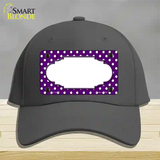 Scallop Purple White Polka Dot Novelty License Plate Hat Cotton / Charcoal