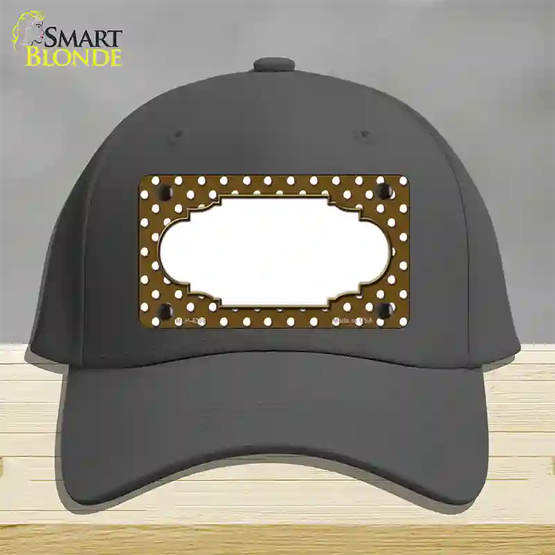 Scallop Brown White Polka Dot Novelty License Plate Hat Cotton / Charcoal