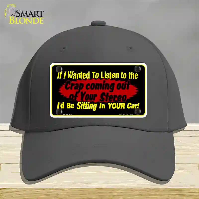 The Crap From Your Stereo Novelty License Plate Hat Cotton / Charcoal