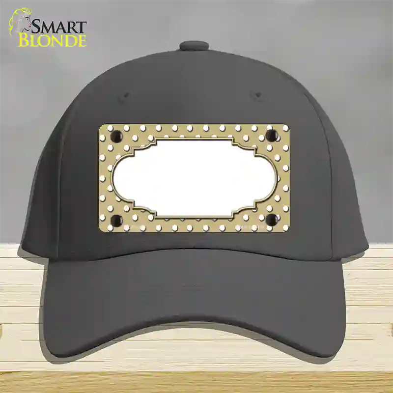 Scallop Gold White Polka Dot Novelty License Plate Hat Cotton / Charcoal