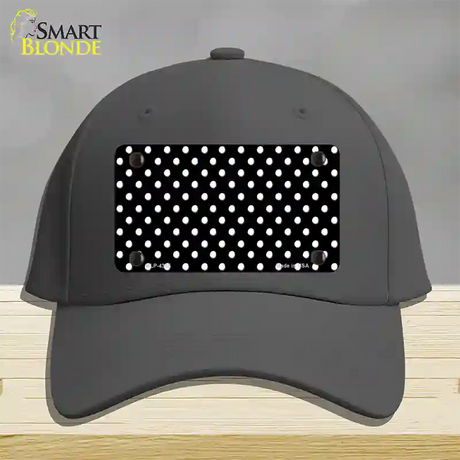 Black Polka Dot Novelty License Plate Hat Cotton / Charcoal