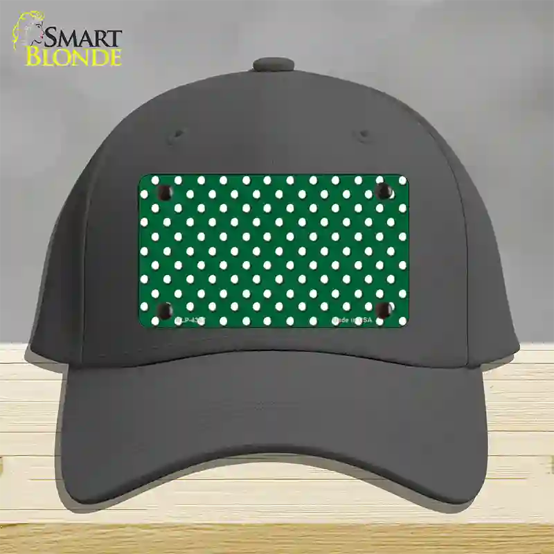 Green Polka Dot Novelty License Plate Hat Cotton / Charcoal