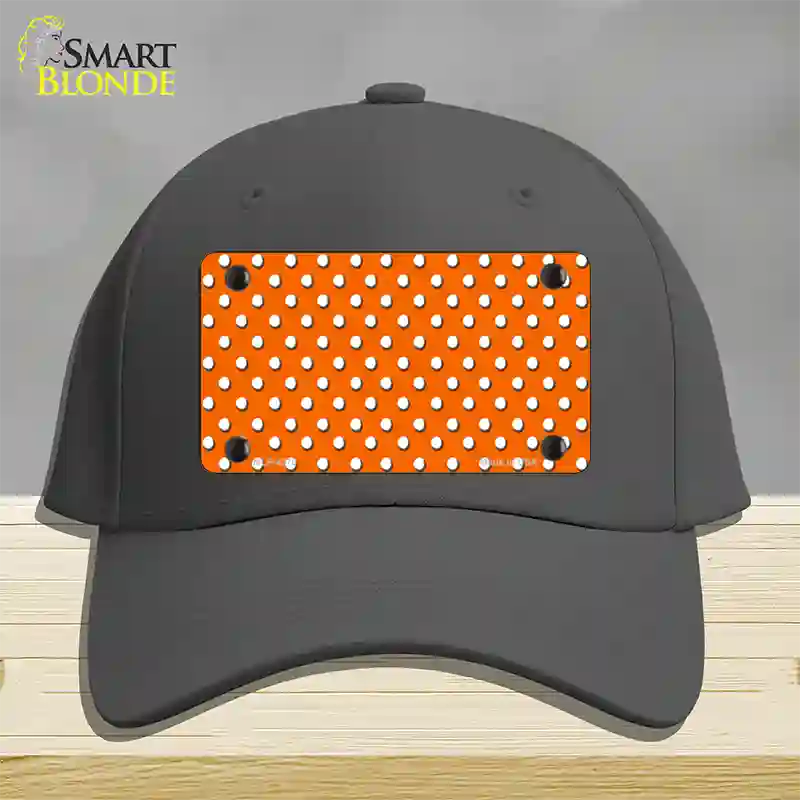 Orange Polka Dot Novelty License Plate Hat Cotton / Charcoal