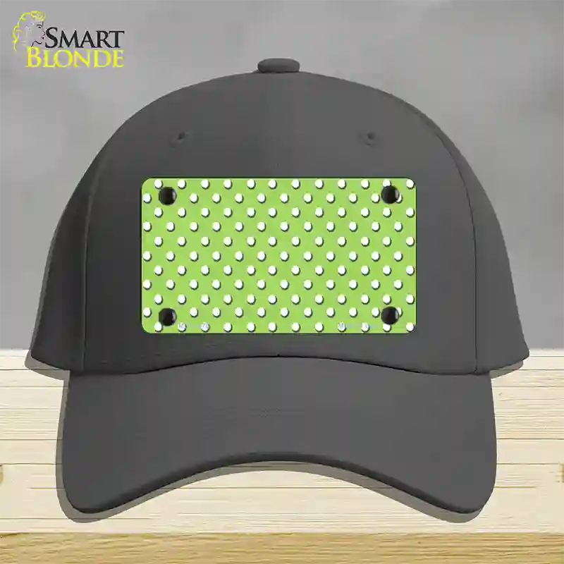 Lime Green Polka Dot Novelty License Plate Hat Cotton / Charcoal