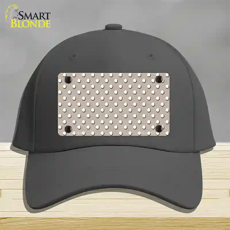 Tan Polka Dot Novelty License Plate Hat Cotton / Charcoal