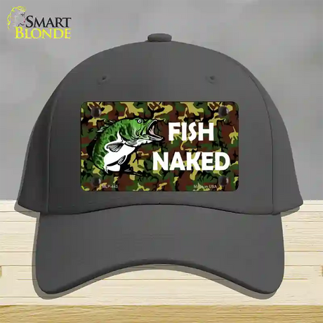 Fish Naked Novelty License Plate Hat Cotton / Charcoal