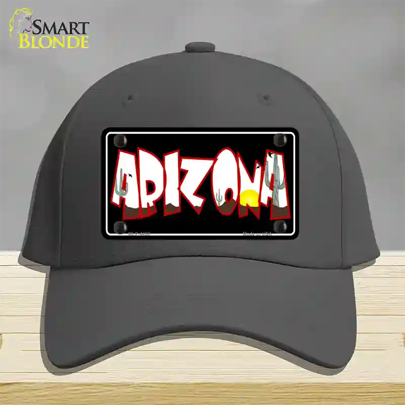 Arizona Black Novelty License Plate Hat Cotton / Charcoal