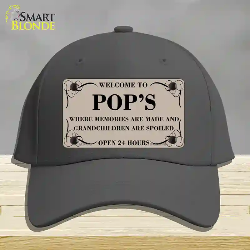 Welcome To Pops Novelty License Plate Hat Cotton / Charcoal