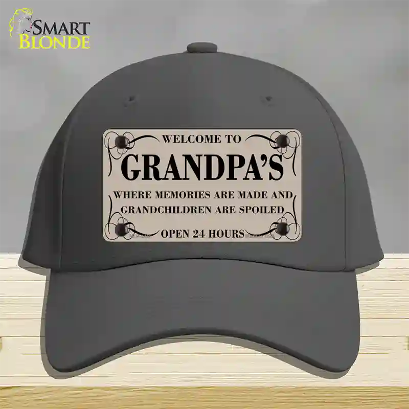 Welcome To Grandpas Novelty License Plate Hat Cotton / Charcoal