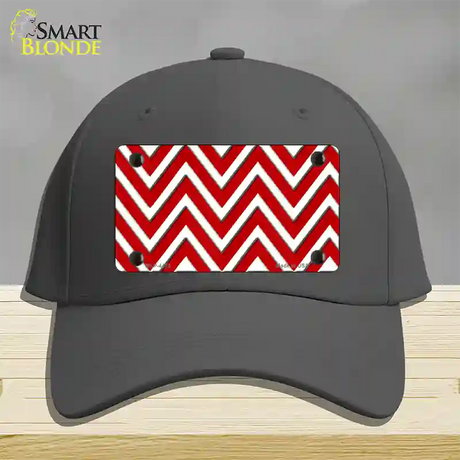 Red White Large Chevron Novelty License Plate Hat Cotton / Charcoal