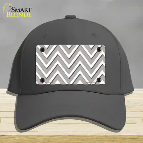 Grey White Large Chevron Novelty License Plate Hat Cotton / Charcoal