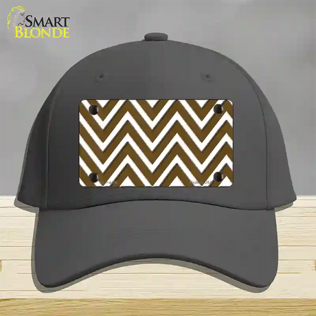 Brown White Large Chevron Novelty License Plate Hat Cotton / Charcoal