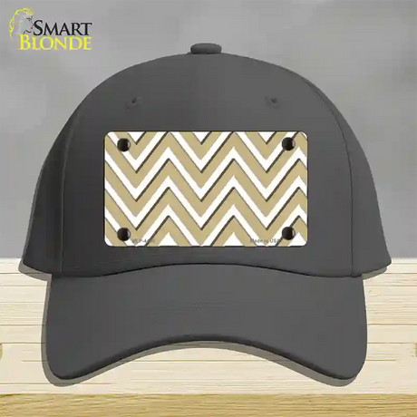 Gold White Large Chevron Novelty License Plate Hat Cotton / Charcoal