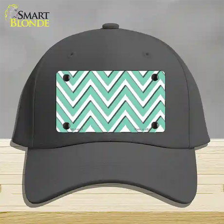 Mint White Large Chevron Novelty License Plate Hat Cotton / Charcoal