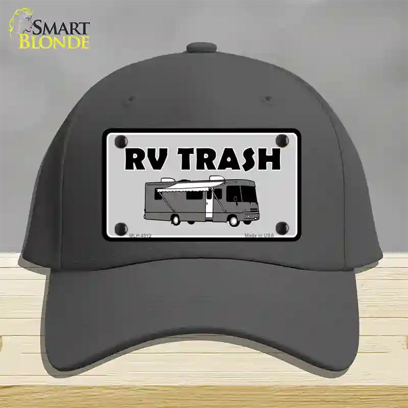 RV Trash Aluminum Automotive Novelty License Plate Hat Cotton / Charcoal