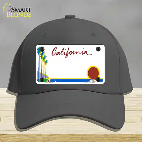 California Palm Trees State Blank Novelty License Plate Hat Cotton / Charcoal