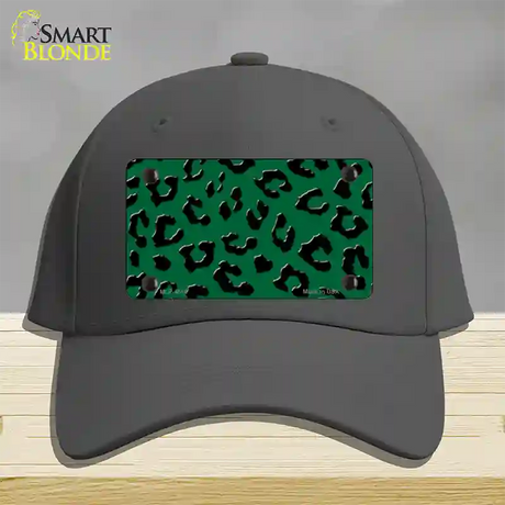 Green Black Cheetah Novelty License Plate Hat Cotton / Charcoal