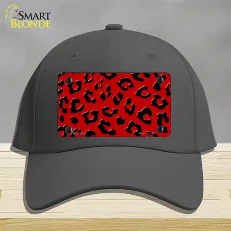 Red Black Cheetah Novelty License Plate Hat Cotton / Charcoal