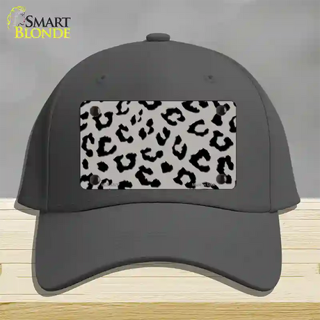 Grey Black Cheetah Novelty License Plate Hat Cotton / Charcoal