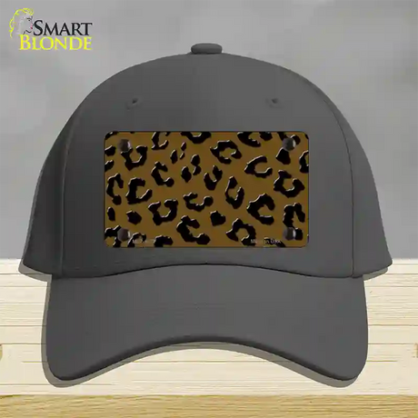 Brown Black Cheetah Novelty License Plate Hat Cotton / Charcoal