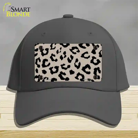 Tan Black Cheetah Novelty License Plate Hat Cotton / Charcoal