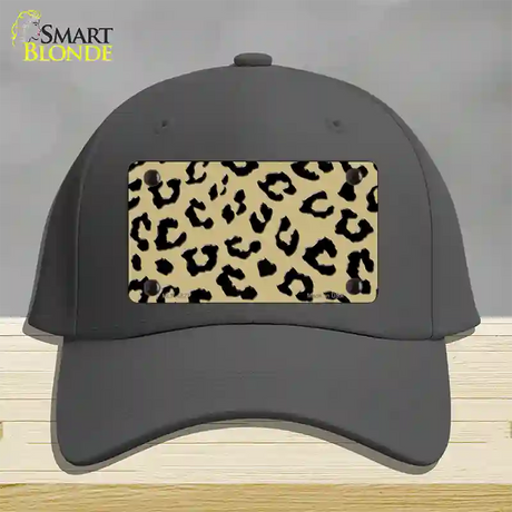 Gold Black Cheetah Novelty License Plate Hat Cotton / Charcoal